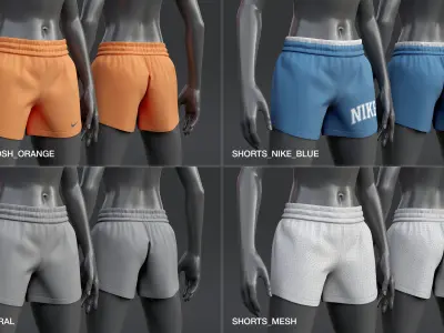 Nike Womens Shorts 3D model