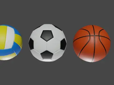Sport Ball set 001 3D model