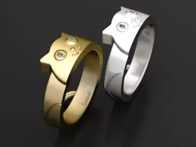 gold animal jewelry  3D printable model   3D print model