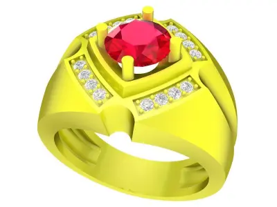 5163 luxury korean style diamond fashion men ring 3D print model