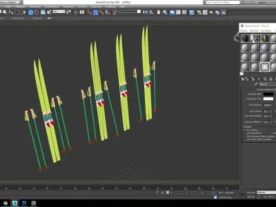 Ski and Ski Pole 3D model