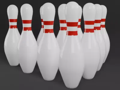 Bowling Pin Low-poly 3D model
