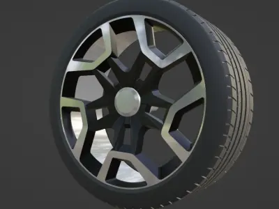 sport car wheel  Low-poly 3D model