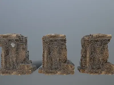 statue stone structure Low-poly 3D model