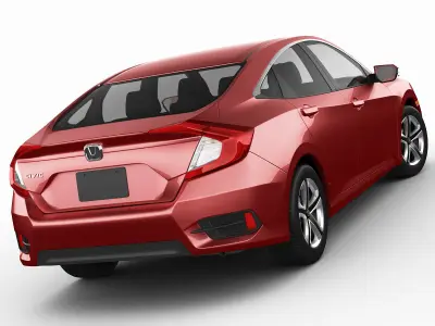 Civic Touring and LX 2016 3D model