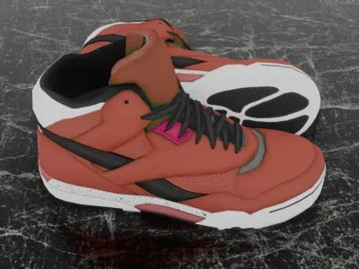 3D NEW HIGH SHOES - BLACK-BROWN Low-poly 3D model