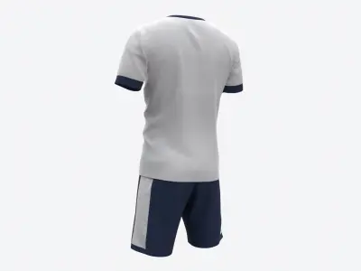 Soccer T-shirt and Shorts White 3D model