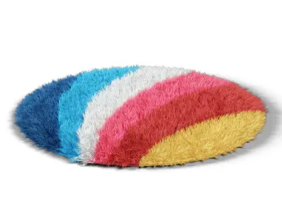 Carpet children lambskin Rainbow 3D model