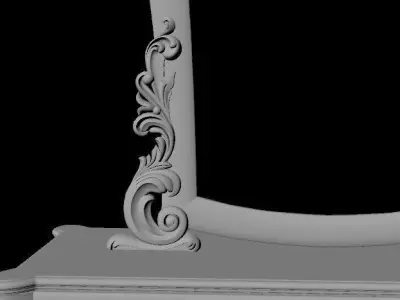magazine table with mirror 3D model