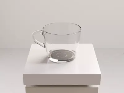 Modern Glass Cup for Coffee and Tea 3D model