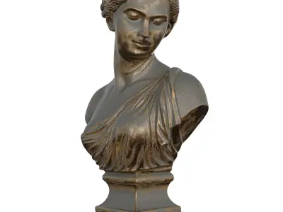 Antique Classical Greek Goddess Bust 3D model