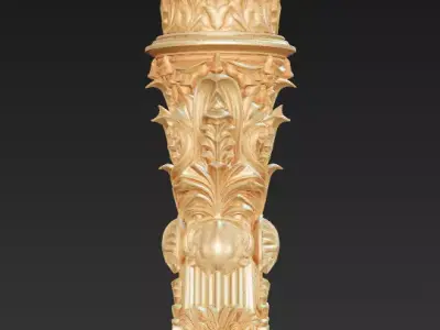 Ornate Corinthian Column - Royal Decorative Sculpture Pedestal 3D print model