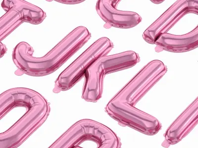 Balloon Alphabet Pink 3D model