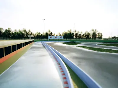 Race Track For Drifting  Low-poly 3D model