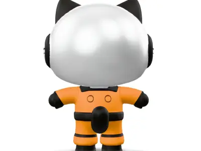 Astronaut Cat Character 3D model