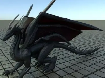 Black Dragon Game ready 3D model