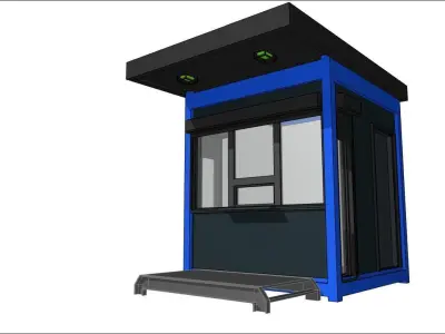 container guard booth 250cm x 250 cm plus roof many formats 3D model