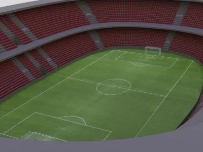 Football Stadium Low-poly 3D model 5