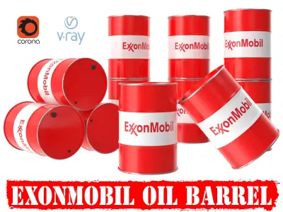 Exxonmobil oil barrel 3D model