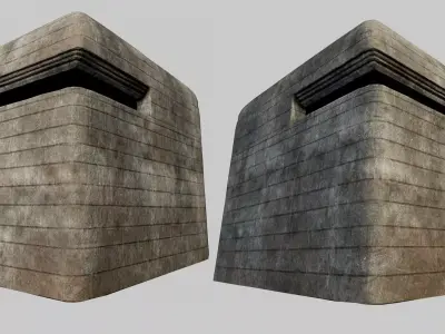 Concrete Bunker 01 PBR Low-poly 3D model
