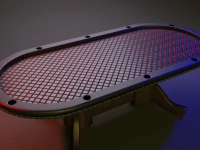 Poker table Low-poly 3D model