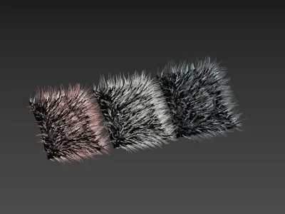 Sheepskin fur pillows 3D model