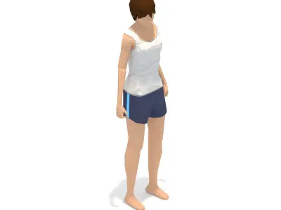 Pyramid  Yoga Exercise Woman Animation Low-poly 3D model