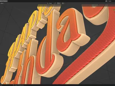 Happy Birthday Text 3D model