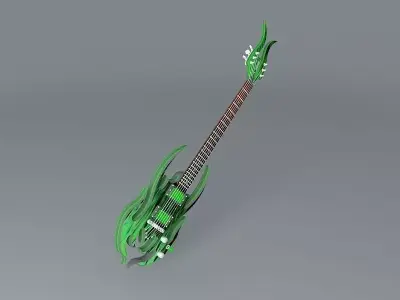 Green Meanie guitar Free 3D model