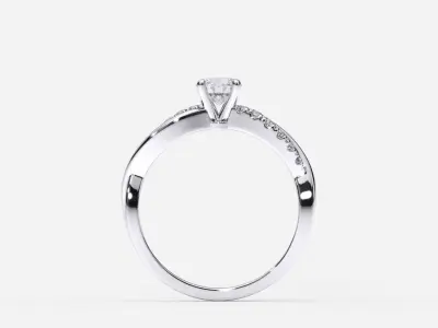 ZDR0216 diamond engagement ring gold 3D print model