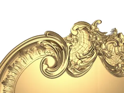 carved frame 3D model 7