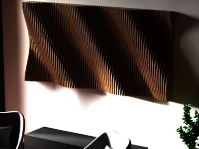 Wavy Curved Parametric Wall Panel Model and Cnc File 3D model