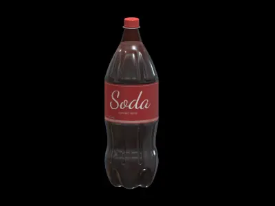 Supermarket Soda Drink Bottle 01 Low Poly PBR Realistic Low-poly 3D model