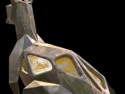 Steampunk Kangaroo Low-poly 3D model