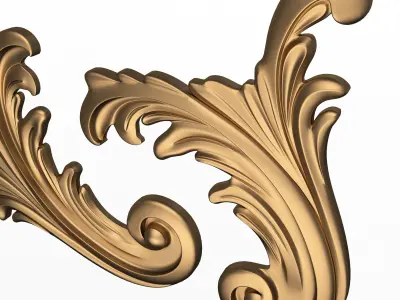 Corner Carved Plaster Molding Decoration 07 Low-poly 3D model