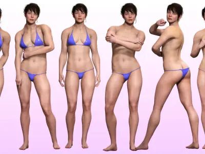 Serena - Realistic Athletic woman Ready To Use Low-poly 3D model