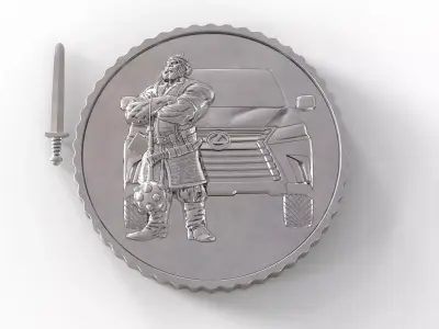 Lexus and warrior with sword coin 3D print model