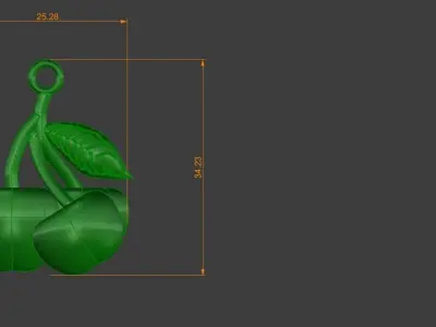 Cherry Pendant Gold Silver Platinum Luxury Jewelry cherries 3D print model