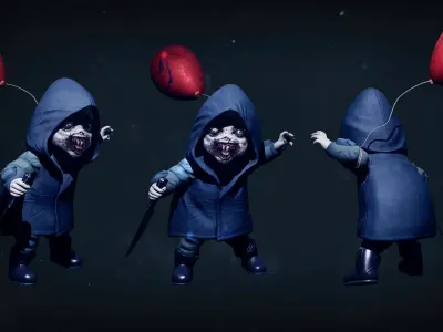 Raving Puppet - Rigged and Animated Low-poly 3D model