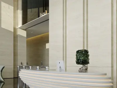 Modern reception lobby Interior scene 3D model