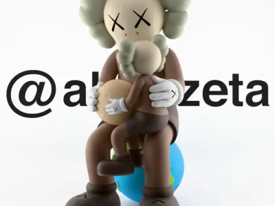 Kaws Holiday Thailand Moon earth Textured Low-poly 3D model