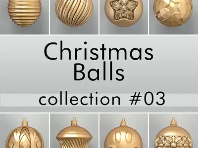 Christmas Balls collection 03 3D model