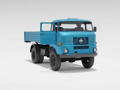 IFA W50 DDR truck Low-poly 3D model