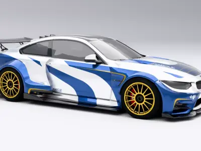 BMW M4 F82 Razor 2014 Low-poly 3D model