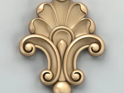 Carved decor central 025 3D model