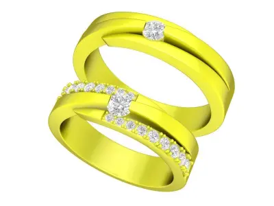 A7348 Luxury Korean Style Diamond Wedding Ring 3D Model 3D print model