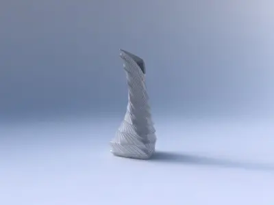 Vase twist puffy tappered triangle with twisted grid plates 3D print model