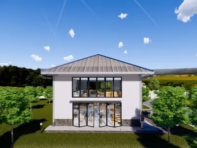 2 Floors Exterior Interior Funiture Showroom 3D model