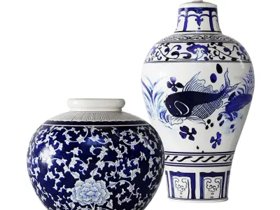 Vases Set 01 3D model