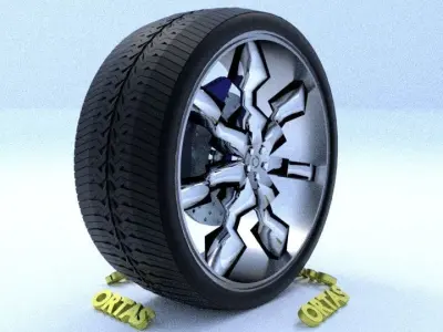 ORTAS CAR RIM 57-58 GAME READY RIM TIRE AND DISC 3D Model Pack